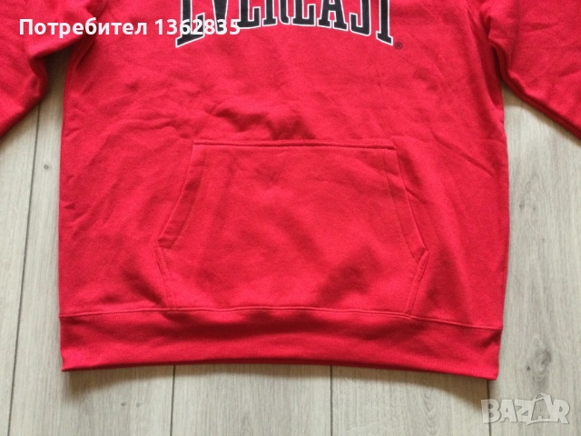 НОВ оригинален червен памучен суичър блуза EVERLAST размер L от САЩ , снимка 5 - Суичъри - 53465104