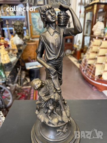 Винтидж фигурална настолна лампа. №8068, снимка 4 - Антикварни и старинни предмети - 54051824