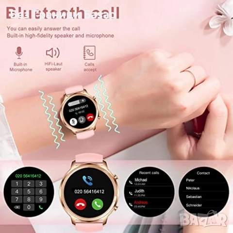 Нов Дамски смарт часовник 1.35" с мониторинг на здравето и фитнес функции, снимка 2 - Смарт гривни - 52162262