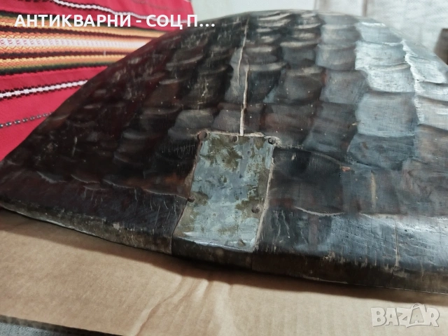 Старинна Ръчно Изработена Дървена Ренесансова Нощва, Корито За Месене На Тесто 19' Век / НОМЕР 693., снимка 8 - Антикварни и старинни предмети - 53486111