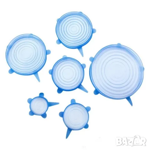 Комплект от 6 броя силиконови капаци за храна , снимка 6 - Други - 50381390