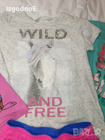 146/152 лот летни дрешки блузки, къси панталони , снимка 4 - Детски тениски и потници - 50502134