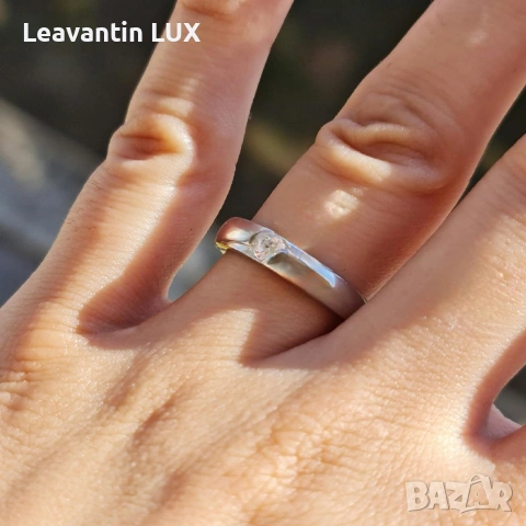 Нежна сребърна халка с Цирконий, снимка 2 - Пръстени - 54097073