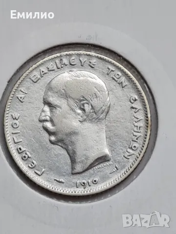 ГЪРЦИЯ ЕДНА ДРАХМА 1910 год. , снимка 3 - Нумизматика и бонистика - 50195114