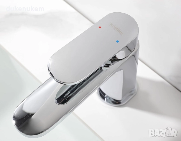 Смесител за баня с 1 ръкохватка, хром, месинг, керамична глава, G3/8 маркучи 45 см, снимка 5 - Смесители - 52477645