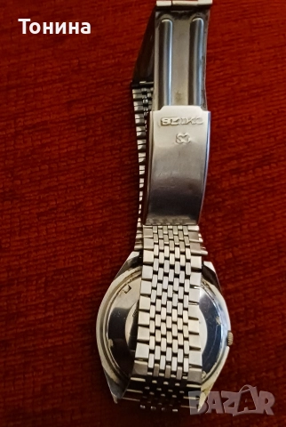 Механичен самонавиващ часовник "SEIKO" със стоманена верижка. , снимка 2 - Мъжки - 52920475