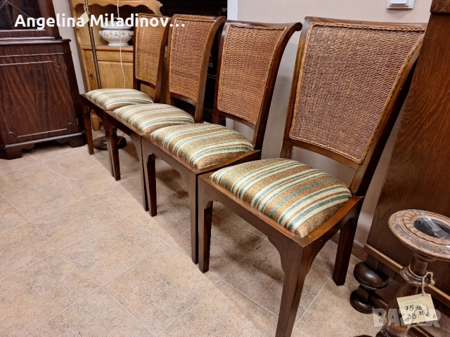 Луксозни ратанови столове за трапезария к - т 4 броя, снимка 1