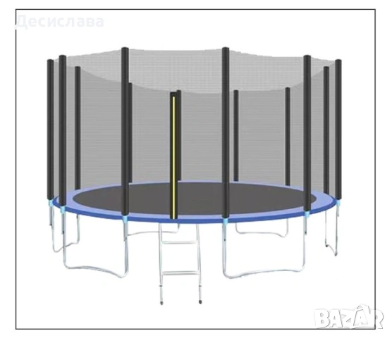 Ултра здрав портативен батут със защитна мрежа батут с размер 2,44 м. в диаметър + стълбичка, снимка 4 - Други - 53556798