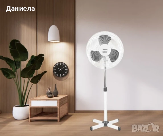Вентилатор 16'' PERFECT FM-3231/FM-3240, 40W, 2бр в кутия, бяло/сиво, бял, снимка 5 - Вентилатори - 50560946