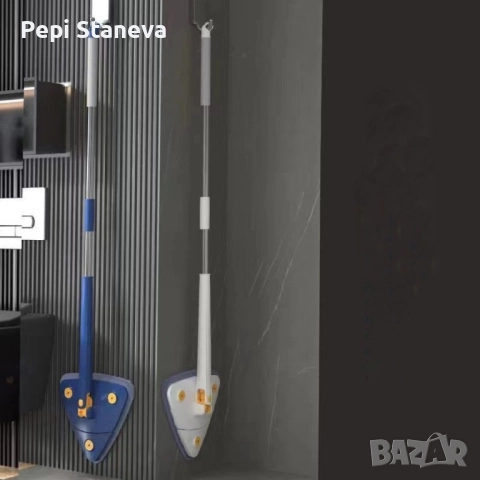 Разтегателен триъгълен MOP за почистване  360° с 3 парцала , снимка 2 - Други стоки за дома - 52006438