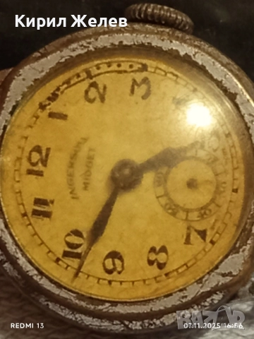 Стар механичен часовник дамски Ingersoll midget за КОЛЕКЦИЯ 51554, снимка 6 - Антикварни и старинни предмети - 52334443