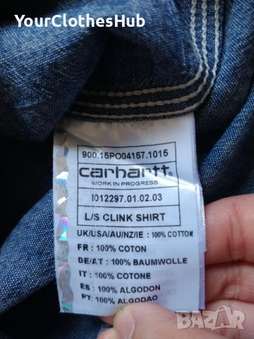 Carhartt L/S CLINK SHIRT XL size Мъжка риза с дълъг ръкав, снимка 3 - Ризи - 53981108