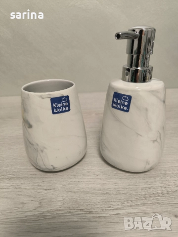 Комплект дозатор за сапун и чашка, снимка 2 - Други стоки за дома - 52684576