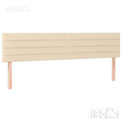 vidaXL Горни табли за легло, 2 бр, кремави, 100x5x78/88 см, плат(SKU:346191, снимка 1 - Спални и легла - 45715061