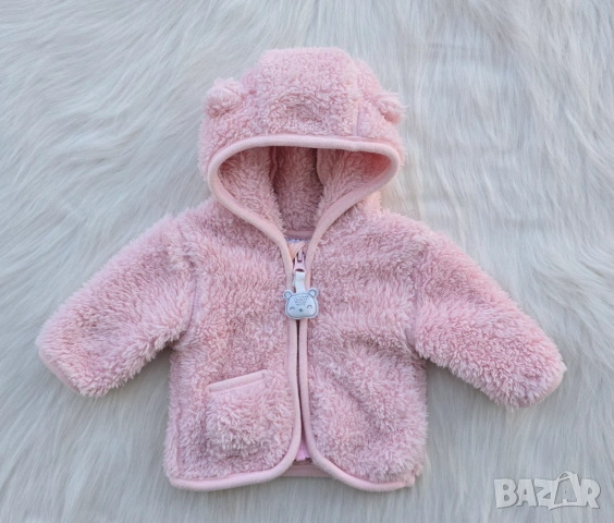 Бебешки пухен суичър за новородено