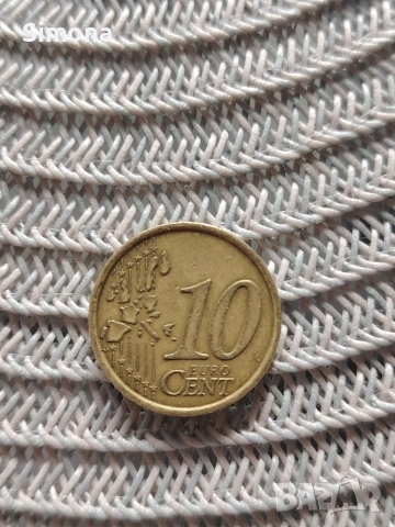 10 цента Италия 2002 г., снимка 2 - Нумизматика и бонистика - 53916064