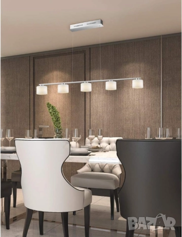 Пендел Trio Alegro 325510407 LED  4 x 6W, 2520lm, 3000K, Димиращ, Регулируема Височина, Матов Никел!, снимка 2 - Лампи за таван - 52539778