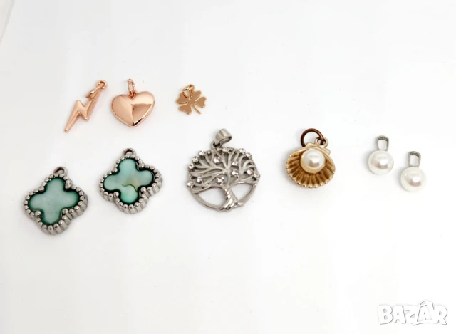 Висулки Sunlight детелина перла дърво черупка сърце мълния