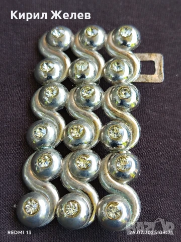 КАТАРАМА ЗА КОЛАН С СРЕБРИСТИ КРИСТАЛИ КРАСИВ СТИЛЕН ДИЗАЙН 41028, снимка 2 - Колани - 51145986