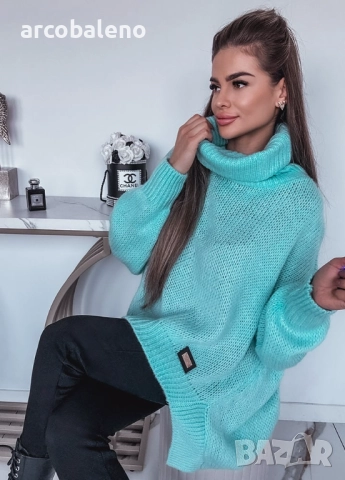 Дамски пуловер с висока яка , снимка 7 - Блузи с дълъг ръкав и пуловери - 52418144
