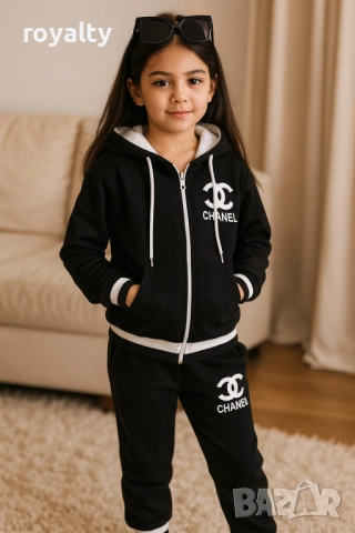 Ch🅰️nel Детски Черен Комплект 3-4г  8-9г 11-12г 13-14г , снимка 2 - Детски комплекти - 52642819
