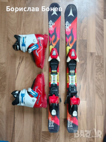 Детски ски комплект-карвинг ски Atomic Redster Marcel Hircher+ски обувки Nordica