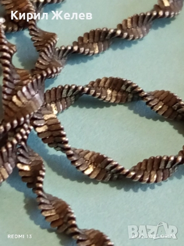 Сребърно колие великолепна спираловидна ретро плетка майсторска ръчна изработка 52300, снимка 8 - Колиета, медальони, синджири - 52863297