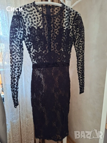 Прозрачна, дантелена рокля с корсет на българската марка "Replica"/ Реплика, снимка 3 - Рокли - 54109990