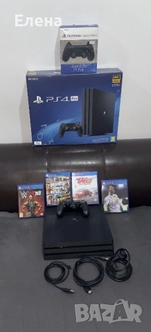 PlayStation 4 Pro (PS4 Pro) – като нов, с 2 джойстика + 4 игри, снимка 2 - Настолни игри - 54275723