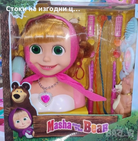 Кукла за прически „Маша и мечокът“ – Торс с дълга коса и аксесоари за оформяне