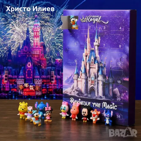 Коледен календар с 24 фигурки Дисни Мики Маус Стич изненади подаръци, снимка 7 - Други - 50080507