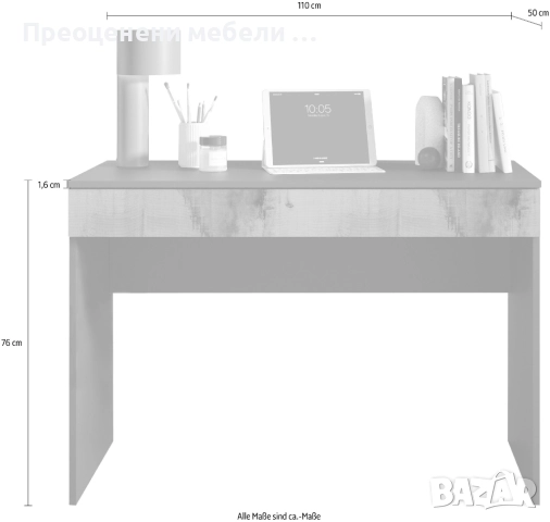 Бюро с чекмедже Basic внос от Германия., снимка 5 - Бюра - 52620884