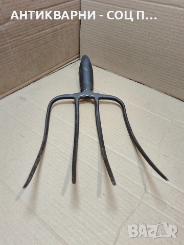 Соц Стара Ръчно Кована Масивна Вила За Сено 1кг. НОМЕР 1438., снимка 6 - Антикварни и старинни предмети - 53939833