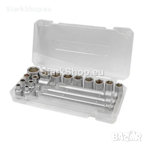 Вложки Комплект 20 части 3/8″ (6-22мм) ROCKFORCE + Преходници и Удължения 1/2 и 1/4 RF-3202-5, снимка 2 - Гедорета - 50315778