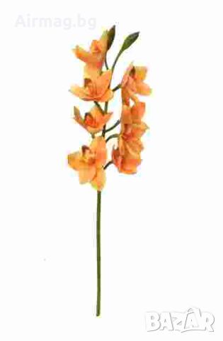 Изкуствено цвете стрък орхидея 68см KD06205, снимка 1 - Изкуствени цветя - 45451628