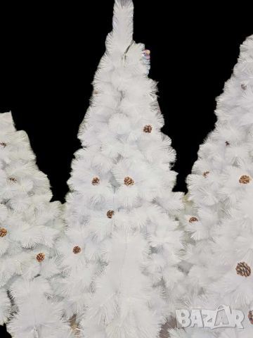 Коледна Снежно бяла или зелена елха с шишарки + пласмасова стойка  ТОП ПРЕДЛОЖЕНИЕ, снимка 10 - Декорация за дома - 46439565
