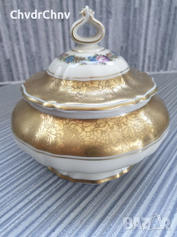 Rosenthal Bahnhof Selb бижутерка 14см/Розентал Чипъндейл стара немска порцеланова кутия с капак, снимка 2 - Антикварни и старинни предмети - 46930773