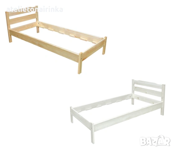 Единично легло масив в натурален или бял цвят