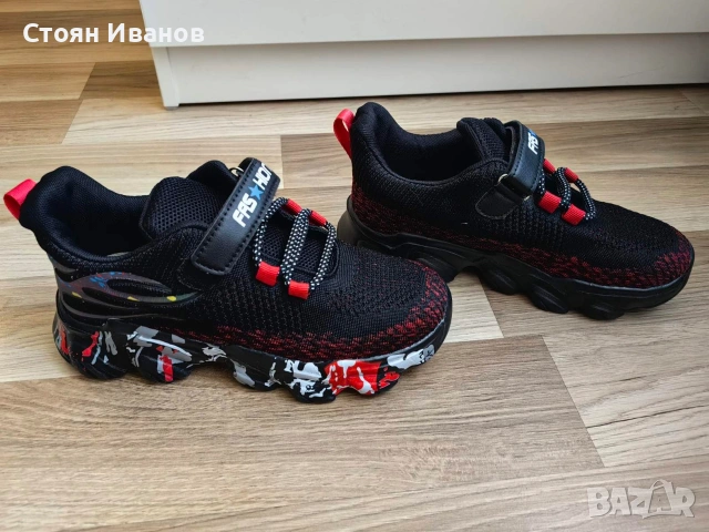 Детски маратонки "Fashion" – №36 – Черно и червено, снимка 2 - Детски маратонки - 54242286