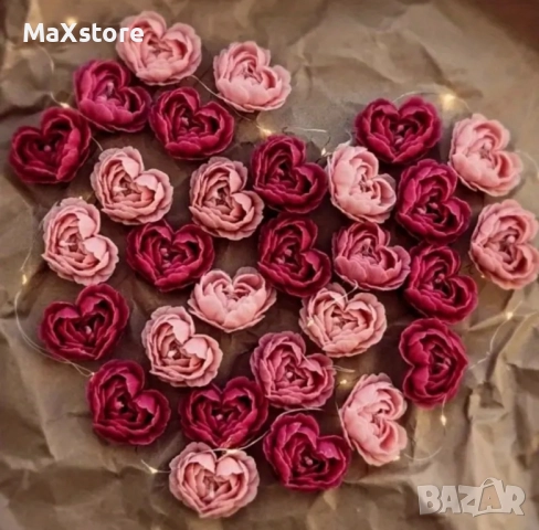 3D роза сърце 2 размера Силиконов молд форма за свещи гипс сапун смола фондан за декорация на торта , снимка 6 - Форми - 52060641