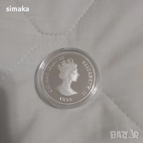 Сребро,Един долар 1994 г. Кайманови острови