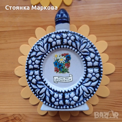 Керамично шише-ръчна изработка-Австрия, снимка 2 - Декорация за дома - 53464738