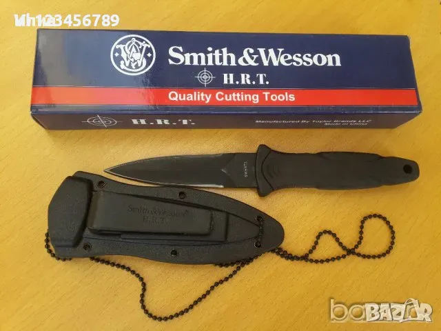 Нож за носене на врата Smith&Wesson 100х190, снимка 2 - Ножове - 48637313