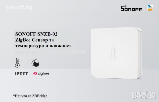 SONOFF SNZB-02 Сензор за температура и влажност, снимка 3 - Друга електроника - 45239658