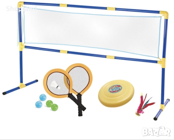 4 в 1 Детски спортен комплект с мрежа – бадминтон, тенис, фризби и Catch Ball, снимка 3 - Други - 51230727