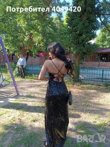 Официална черна рокля с пайети , снимка 6 - Рокли - 54168143