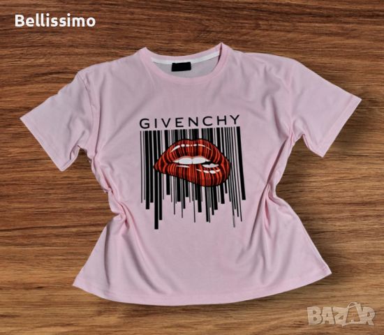 *Givenchy* Дамска тениска с къс ръкав в бебешко розово, oversized