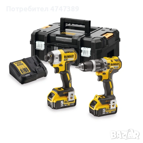 Комплект акумулаторни ударни винтоверти DeWalt DCK266P2T, 18V