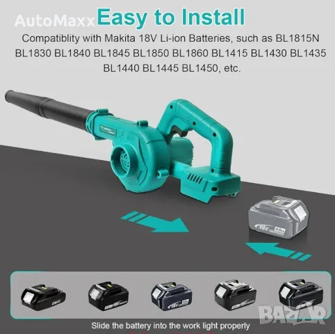 Модернизирана акумулаторна духалка за листа Waitley за батерия Makita 18v, снимка 7 - Винтоверти - 49755496