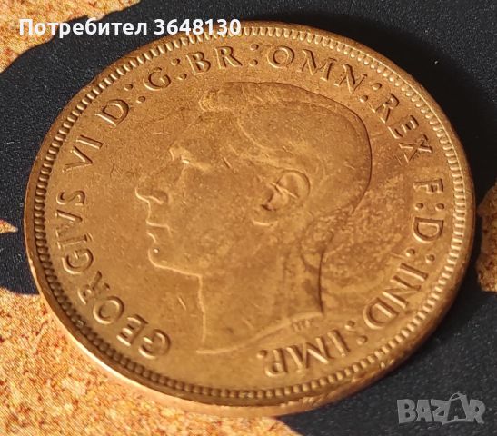 Монети Великобритания [1938,1940,1947] Крал Georgivs VI, снимка 2 - Нумизматика и бонистика - 43905468
